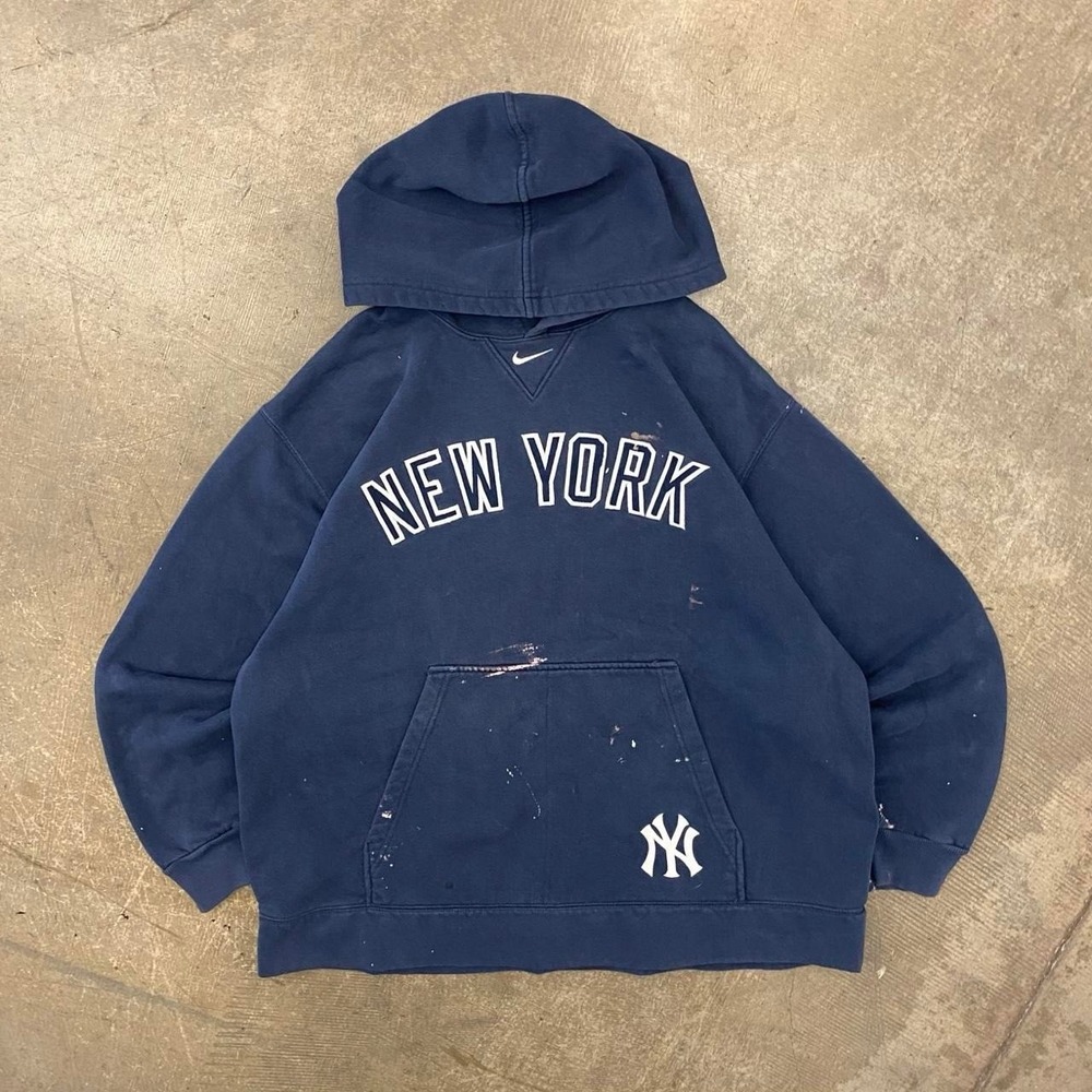 Vintage New York Yankees Nike Center Swoosh Hoodie 90s MLB Baseball XL
